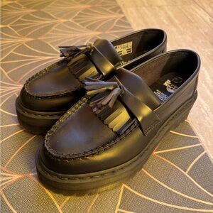 Doc Martens Vegan Adrian Felix Platform Tassel Loafers in Black